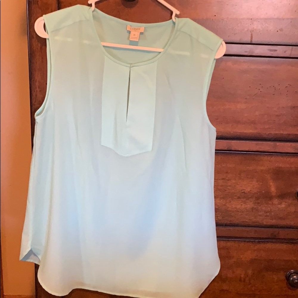 J.Crew sleeveless top with front detailing.